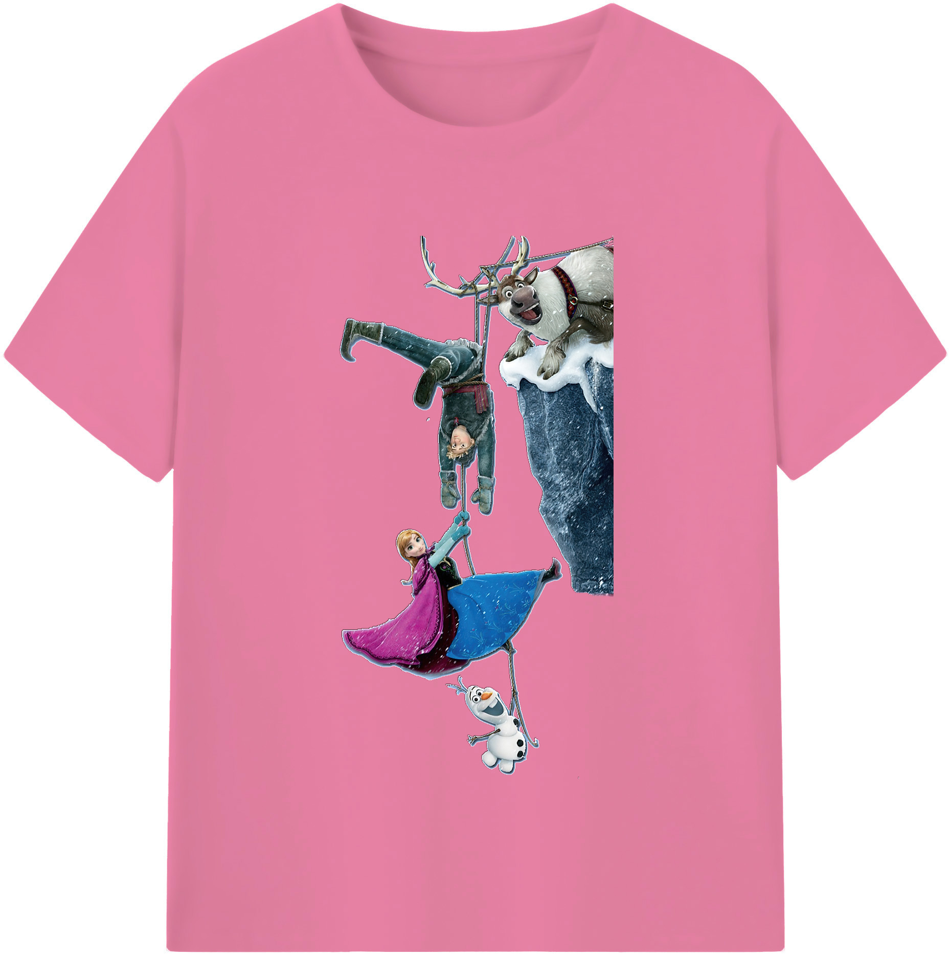 （画像用） アナと雪の女王 アンナ エルサ Frozen Anna Elsa 綿100％半袖Tシャツ（フロントプリント）